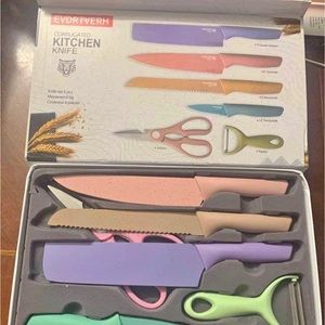 Colorful Kitchen Knives Set of 6 PCS Cute Fruit Knife Set with Gift Box